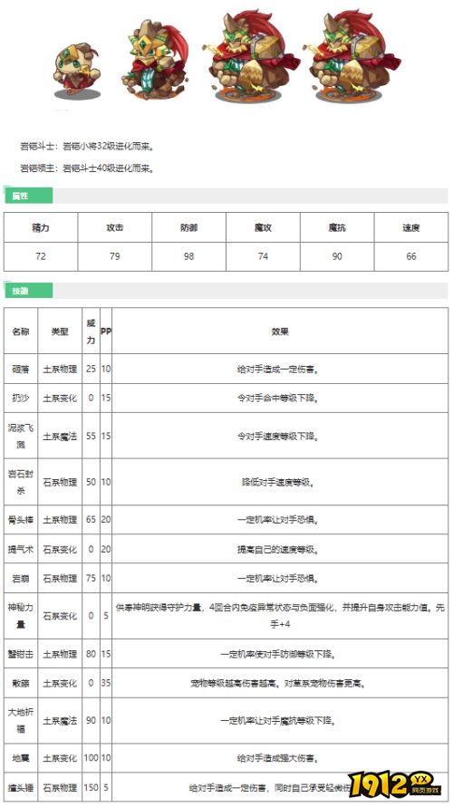 洛克王国岩铠斗士技能是什么 洛克王国岩铠斗士技能介绍