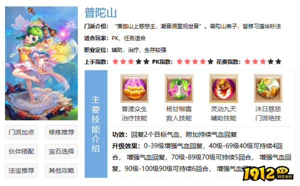 梦幻西游普陀山门派怎么样 梦幻西游普陀山门派介绍