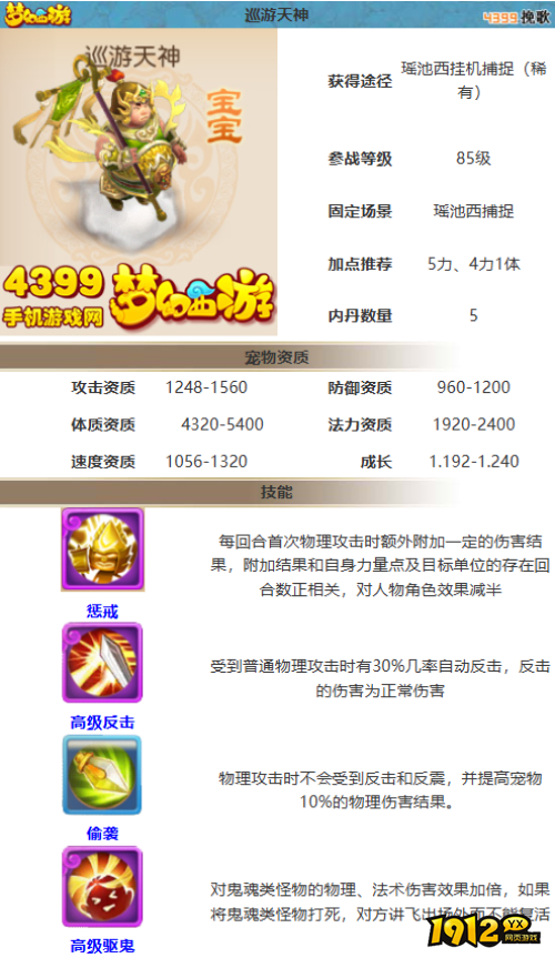 梦幻西游巡游天神宝宝怎么获得 梦幻西游巡游天神图鉴