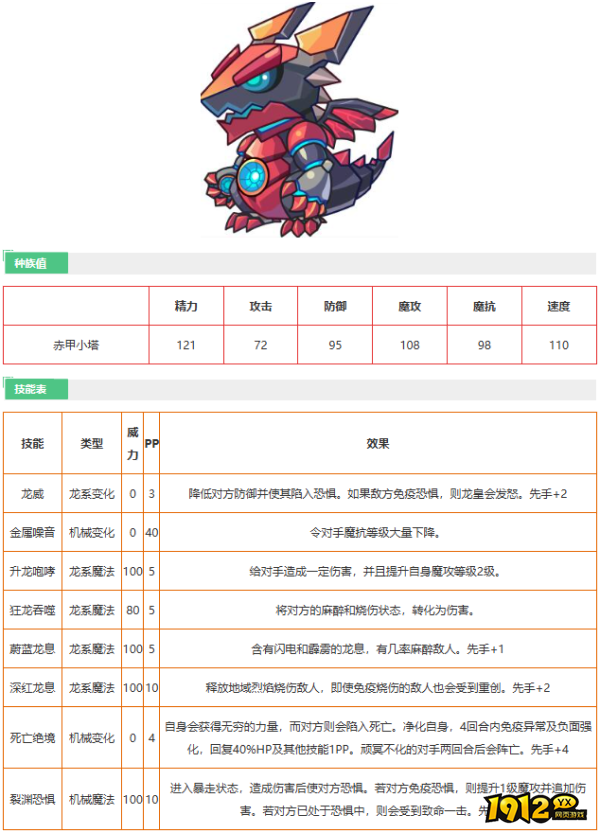 洛克王国赤甲小塔技能是什么 洛克王国赤甲小塔技能介绍