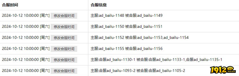 《原始传奇网页版》10月12日10:00-11:00合服公告