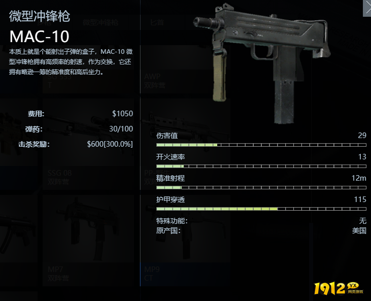 反恐精英2微型冲锋MAC-10怎么样 反恐精英2微型冲锋MAC-10介绍
