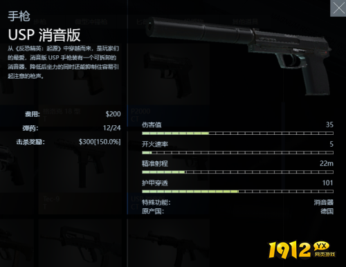 反恐精英2手USP消音版怎么样 反恐精英2手USP消音版介绍