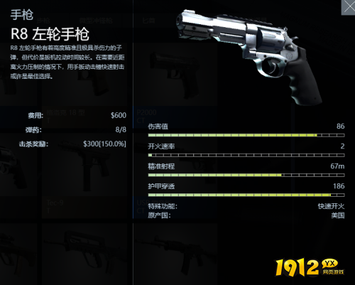 反恐精英2手R8左轮手怎么样 反恐精英2手R8左轮手介绍